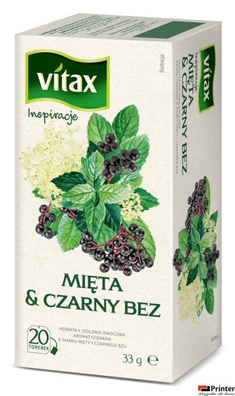 Herbata VITAX INSPIRATIONS Mięta & Czarny Bez 20t *1,65g ziołowa bez zawieszki