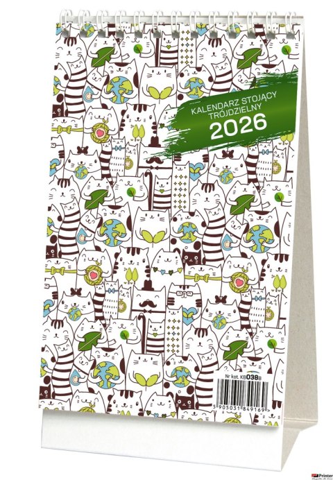 Kalendarz stojący trojdzielny KB038B mix 2026 WOKÓŁ NAS