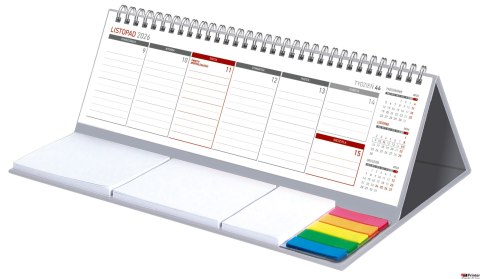 Kalendarz z notesem Maxi tygodniowy spiralowany KB042B szary 2026 WOKÓŁ NAS