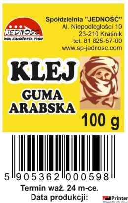 Klej guma arabska 100gr butelczka plastikowa JEDNOŚĆ