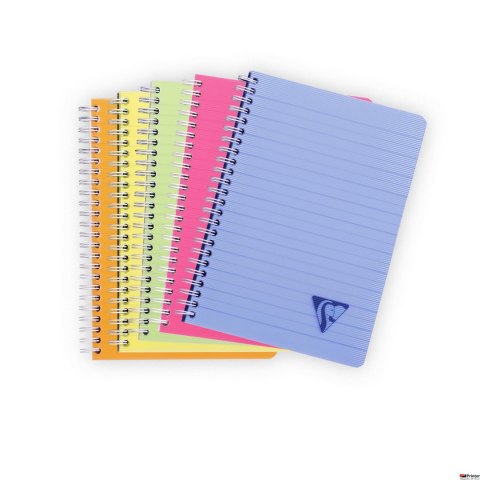 Kołonotatnik linicolor fresh w okładce z pp, A5, w linie, 90 kartek, mix kolorów CLAIREFONTAINE 328546C