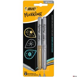 Marker metaliczny BIC Metallic Ink Złoty i Srebrny Blister 2szt, 900340