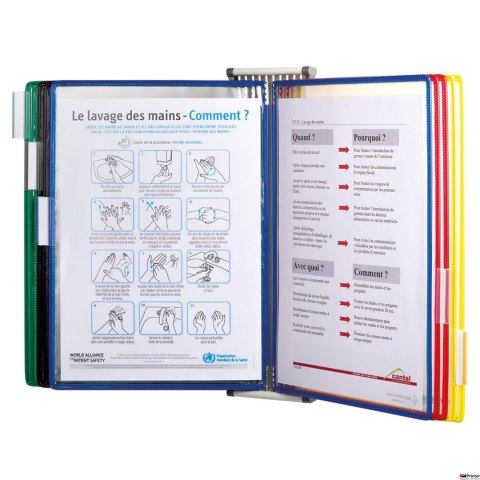 Naścienny system prezentacyjny Djois x TARIFOLD a4 + 5 paneli prezentacyjnych z ograniczeniami, mix kolorów 414159 TR