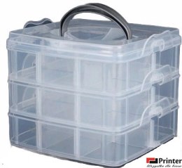 Organizer pojemnik 18 przegródek 3 warstwy 15x15x12,5cm P2007623 na śrubki / koraliki