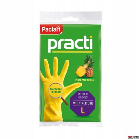 PACLAN Rękawice gumowe L żółte 50025