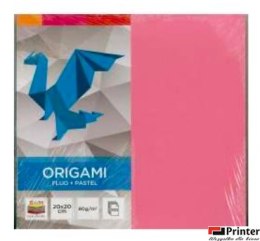 Papier ORIGAMI 20x20cm fluo+pastele 100ark 4996