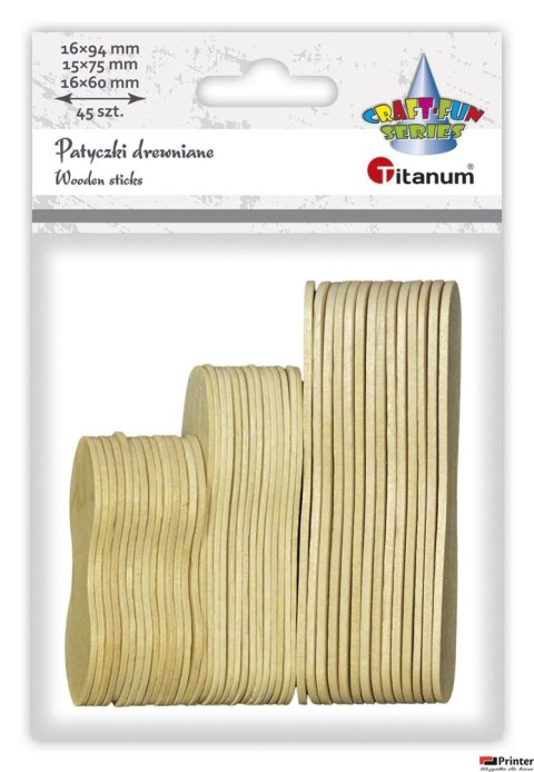 Patyczki drewniane mix kształtów 462533 TITANUM