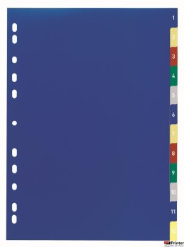 Przekładki PP A4, kolorowe indeksy, 1-12 Pięciokolorowy 675027 DURABLE