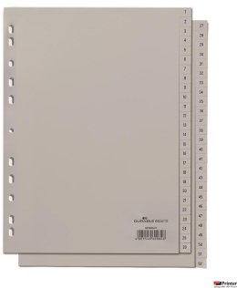 Przekładki PP A4 szare, nadruk, indeksy, dwie sekwencje Szary 650410 DURABLE