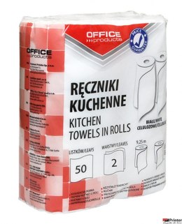 Ręczniki kuchenne celulozowe , 2-warstwowye, 50 listków, 9, 25m, 2szt., białe, typu OFFICE PRODUCTS 22047139-14