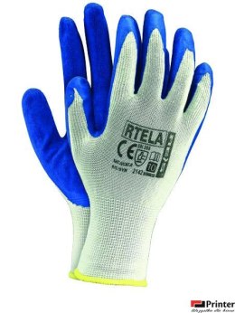 Rękawice powlekane biało-niebieski rozmiar 10 RTELA