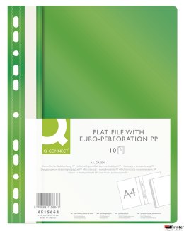 Skoroszyt Q-CONNECT, PP, A4, standard, 120/170mikr., wpinany, zielony KF15664