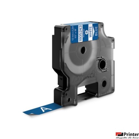 Taśma winylowa RHINO 12 mm biała na niebieskim 1805243 DYMO