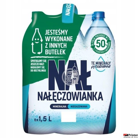 Woda NAŁĘCZOWIANKA niegazowana 1.0L butelka PET zgrzewka 6 szt.
