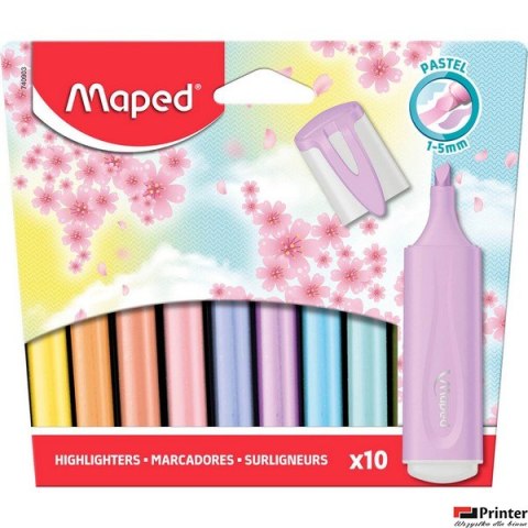 Zakreślacz Classic New Pastel 10 sztuk kartonowe etui 740903 Maped