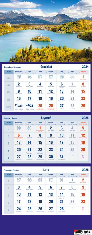 Kalendarz trójdzielny 2026 Wyspa Michalczyk i Prokop T-105T-05