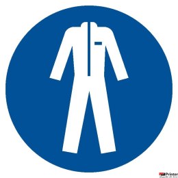 Naklejka NAKAZ STOSOWANIA ODZIEŻY OCHRONNEJ 200x200 ZZ-16N Norma PN-93 (X)