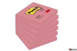 Bloczek samoprzylepny POST-IT (654N), 76x76mm, 1x100 kart., jaskrawy różowy