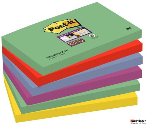 Bloczek_samoprzylepny POST-IT_ Super sticky (655-6SS-MAR), 127x76mm, 6x90 kart., paleta marrakesz (X)