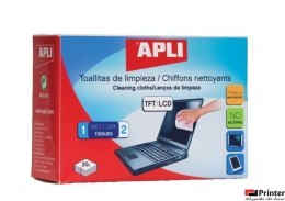 Chusteczki do czyszczenia ekranów APLI (AP11828) 20szt sucha+mokra