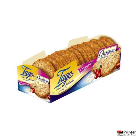 Ciasteczka TAGO owsiane z żurawiną 185g