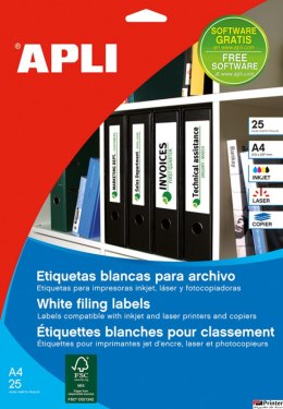 Etykiety 01232 190*38 (25) APLI 175szt. na segregator