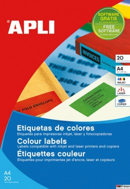 Etykiety 01602 210*297 zielon e (20ark.) APLI