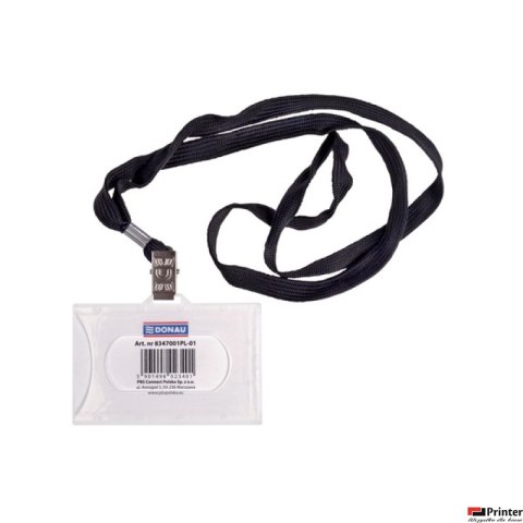 Identyfikator z czarną taśmą 88*55 DONAU 8347001PL-01