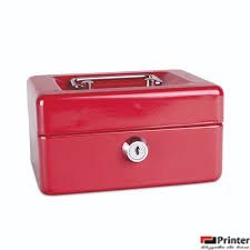 Kasetka na pieniądze czerwona DONAU mała 152x115x80mm 5231001PL-04