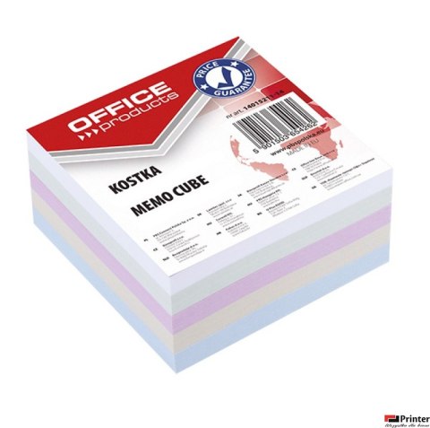 Kostka OFFICE PRODUCTS nieklejona, 85x85x40mm, mix kolorów