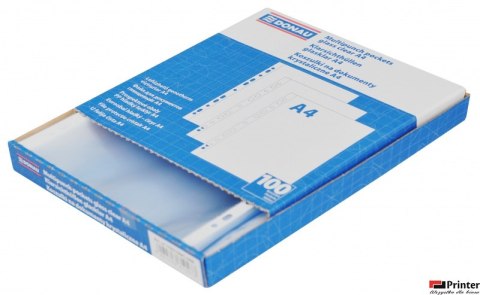 Koszulki na dokumenty A4 PP krystaliczne 45mikr. 100szt. DONAU 1765100PL-00B