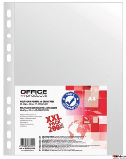 Koszulki na dokumenty , PP, A4, groszkowe, 40mikr., 200szt., typu OFFICE PRODUCTS 21141219-90