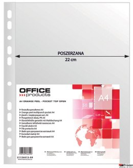 Koszulki na dokumenty , poszerzane, PP, A4, groszkowe, 90mikr., 50szt., typu OFFICE PRODUCTS 21154413-90