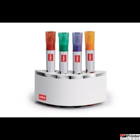 Magnetyczny pojemnik na markery do 20 mm średnicy, biały Nobo 8018500