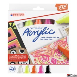 Markery akrylowe 5-10 mm neonowe 5 szt. mix kolorów 5000/5S/NEON Edding