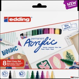 Markery akrylowe zestaw kreatywny nordic 8 kolorów ACRYLIC/8S/NORDIC Edding