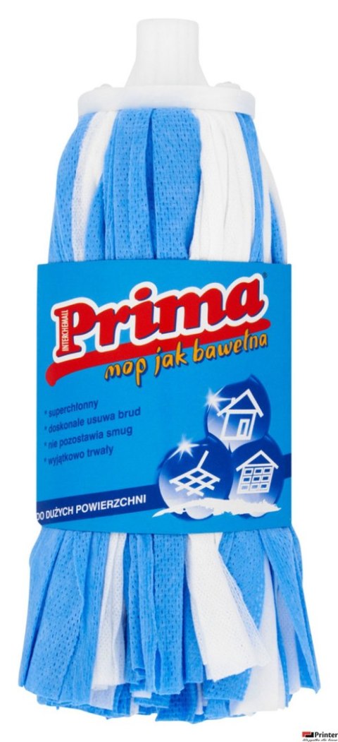 Mop paskowy PRIMA, do dużych powierzchni, niebiesko-biały