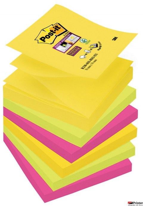 Nowy indeks blk0048011 Bloczek samoprzylepny POST-IT Super sticky Z-Notes (R330-6SS-RIO), 76x76mm, 6x90 kart., paleta Rio de Jan