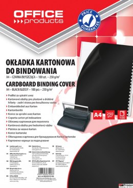 Okładki do bindowania , karton, A4, 250gsm, błyszczące, 100szt., czarne, typu OFFICE PRODUCTS 20232515-05