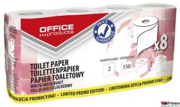 Papier toaletowy celulozowy OFFICE PRODUCTS, 2-warstwowy, 150 listków, 15m, 8szt., biały