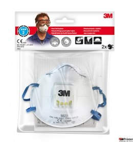 Półmaska ochronna z zaworkiem 3M Cool Flow FFP2 (8822), przeciw pyłom i mgłom