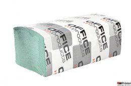 Ręczniki składane ZZ makulaturowe ekonomiczne , 1-warstwowe, 4000 listków, 20szt., zielone, typu OFFICE PRODUCTS 22047251-02