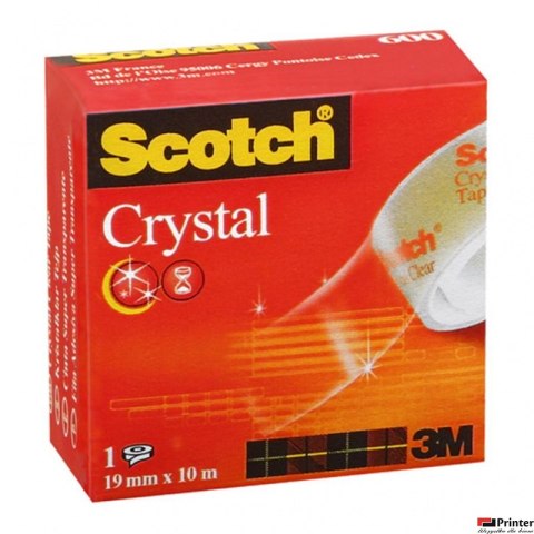 Taśma biurowa SCOTCH_ Crystal Clear (600), transparentna, 19mm, 10m (X)