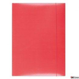 Teczka z gumką OFFICE PRODUCTS, karton/lakier, A4, 350gsm, 3-skrz., czerwona 21191141-04