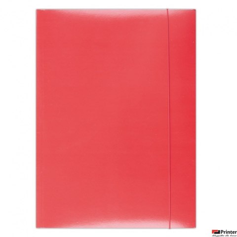 Teczka z gumką OFFICE PRODUCTS, karton/lakier, A4, 350gsm, 3-skrz., czerwona 21191141-04