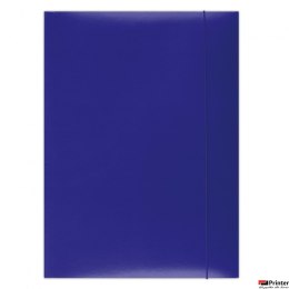 Teczka z gumką OFFICE PRODUCTS, karton/lakier, A4, 350gsm, 3-skrz., niebieska 21191141-01