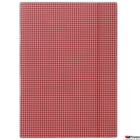 Teczka z gumką w kratę czerw. FEP04