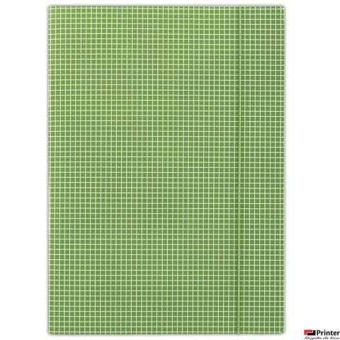 Teczka z gumką w kratę zielona FEP06 (X)