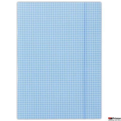 Teczka z gumką w kratkę-nieb. FEP10