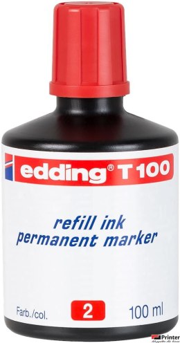 Tusz do markerów permanentnych 100 ml czerwony Edding T100/001/CZ